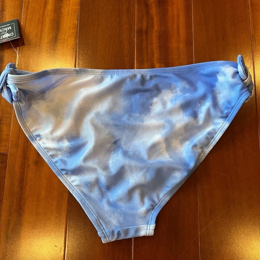 New NWT Breaking Waves Blue Tie-Dye Swimwear Bikini Bottom Swim Girls Kids Sz 16